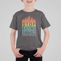 Funny BBQ Lover T Shirt For Kid Stop Eating Animals Without BBQ Sauce Anti Vegan Jokes