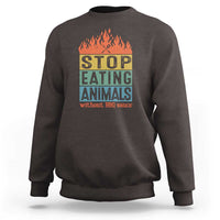 Funny BBQ Lover Sweatshirt Stop Eating Animals Without BBQ Sauce Anti Vegan Jokes