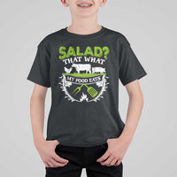 Funny BBQ Lover T Shirt For Kid Salad That's What My Food Eats Anti Vegan Jokes