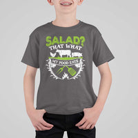 Funny BBQ Lover T Shirt For Kid Salad That's What My Food Eats Anti Vegan Jokes