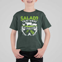 Funny BBQ Lover T Shirt For Kid Salad That's What My Food Eats Anti Vegan Jokes