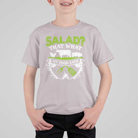 Funny BBQ Lover T Shirt For Kid Salad That's What My Food Eats Anti Vegan Jokes