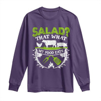 Funny BBQ Lover Long Sleeve Shirt Salad That's What My Food Eats Anti Vegan Jokes