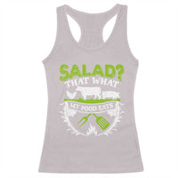 Funny BBQ Lover Racerback Tank Top Salad That's What My Food Eats Anti Vegan Jokes