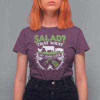 Funny BBQ Lover T Shirt For Women Salad That's What My Food Eats Anti Vegan Jokes - Wonder Print Shop