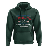 Funny BBQ Lover Hoodie Cow Eat Grass I Eat Cow Anti Vegan Jokes