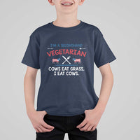 Funny BBQ Lover T Shirt For Kid Cow Eat Grass I Eat Cow Anti Vegan Jokes