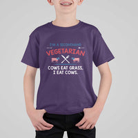 Funny BBQ Lover T Shirt For Kid Cow Eat Grass I Eat Cow Anti Vegan Jokes