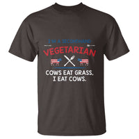 Funny BBQ Lover T Shirt Cow Eat Grass I Eat Cow Anti Vegan Jokes - Wonder Print Shop