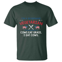 Funny BBQ Lover T Shirt Cow Eat Grass I Eat Cow Anti Vegan Jokes - Wonder Print Shop