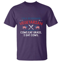 Funny BBQ Lover T Shirt Cow Eat Grass I Eat Cow Anti Vegan Jokes - Wonder Print Shop