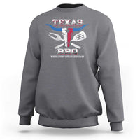 Texas BBQ Lover Sweatshirt Where Every Bite Is Legendary Texan Flag
