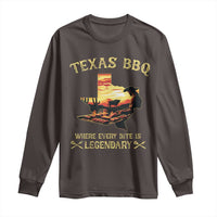 Texas BBQ Lover Long Sleeve Shirt Where Every Bite Is Legendary Cowboy Grilling Pitmaster