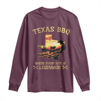 Texas BBQ Lover Long Sleeve Shirt Where Every Bite Is Legendary Cowboy Grilling Pitmaster