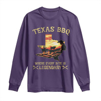 Texas BBQ Lover Long Sleeve Shirt Where Every Bite Is Legendary Cowboy Grilling Pitmaster