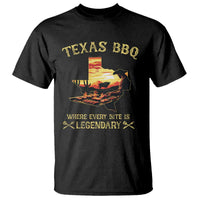 Texas BBQ Lover T Shirt Where Every Bite Is Legendary Cowboy Grilling Pitmaster - Wonder Print Shop