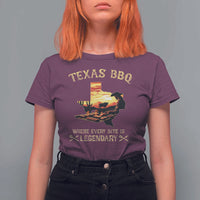 Texas BBQ Lover T Shirt For Women Where Every Bite Is Legendary Cowboy Grilling Pitmaster - Wonder Print Shop