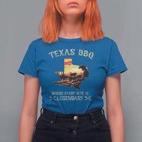 Texas BBQ Lover T Shirt For Women Where Every Bite Is Legendary Cowboy Grilling Pitmaster - Wonder Print Shop