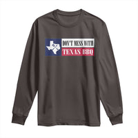 Don't Mess With Texas BBQ Long Sleeve Shirt Texan Flag Grilling Pitmaster