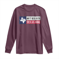 Don't Mess With Texas BBQ Long Sleeve Shirt Texan Flag Grilling Pitmaster