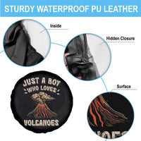 Funny Volcanologist Spare Tire Cover Just A Boy Who Loves Volcanoes Lava