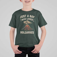 Funny Volcanologist T Shirt For Kid Just A Boy Who Loves Volcanoes Lava