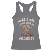 Funny Volcanologist Racerback Tank Top Just A Boy Who Loves Volcanoes Lava