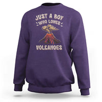 Funny Volcanologist Sweatshirt Just A Boy Who Loves Volcanoes Lava