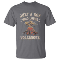 Funny Volcanologist T Shirt Just A Boy Who Loves Volcanoes Lava