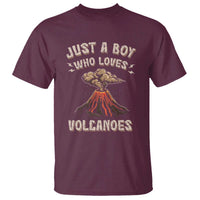 Funny Volcanologist T Shirt Just A Boy Who Loves Volcanoes Lava