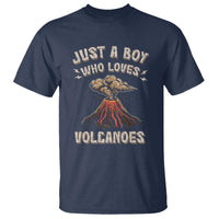 Funny Volcanologist T Shirt Just A Boy Who Loves Volcanoes Lava
