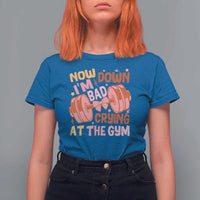 Gymer T Shirt For Women Down Bad Crying At The Gym Groovy Bow Coquette - Wonder Print Shop
