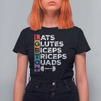 LGBTQ Gymer T Shirt For Women Lats Glutes Biceps Triceps Quads - Wonder Print Shop