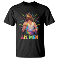 Ah Men Funny LGBT Gay Pride Jesus Rainbow Flag Christian T Shirt - Wonder Print Shop