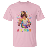Ah Men Funny LGBT Gay Pride Jesus Rainbow Flag Christian T Shirt - Wonder Print Shop