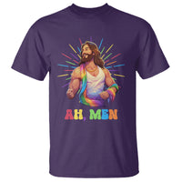 Ah Men Funny LGBT Gay Pride Jesus Rainbow Flag Christian T Shirt - Wonder Print Shop