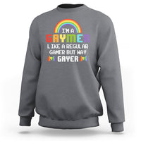 Gaymer Like A Regular Gamer But Way Gayer LGBT Rainbow Gaming Sweatshirt - Wonder Print Shop