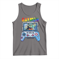Gaymer Cat LGBT Gay Pride Rainbow Video Game Tank Top