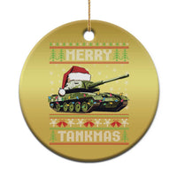 Funny Xmas Veteran Christmas Ornament Merry Tankmas Tank Military Army - Wonder Print Shop