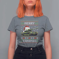 Funny Christmas Veteran T Shirt For Women Merry Tankmas Tank Military Army - Wonder Print Shop