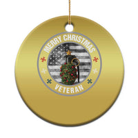 Merry Xmas Veteran Christmas Ornament Grenade Christmas Tree America Flag Patriotic - Wonder Print Shop