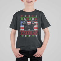 Christmas Veteran T Shirt For Kid Soldier America Flag Patriotic - Wonder Print Shop