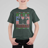 Christmas Veteran T Shirt For Kid Soldier America Flag Patriotic - Wonder Print Shop