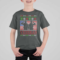 Christmas Veteran T Shirt For Kid Soldier America Flag Patriotic - Wonder Print Shop