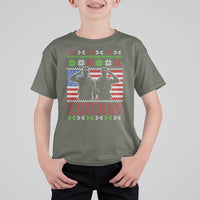 Christmas Veteran T Shirt For Kid Soldier America Flag Patriotic - Wonder Print Shop