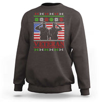 Christmas Veteran Sweatshirt Soldier America Flag Patriotic - Wonder Print Shop