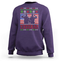Christmas Veteran Sweatshirt Soldier America Flag Patriotic - Wonder Print Shop