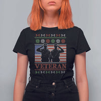 Christmas Veteran T Shirt For Women Soldier America Flag Patriotic - Wonder Print Shop