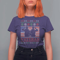 Christmas Veteran T Shirt For Women Soldier America Flag Patriotic - Wonder Print Shop