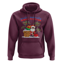 Funny Haitian Christmas Hoodie Nwel Ayisen Creole Santa Palm Tree